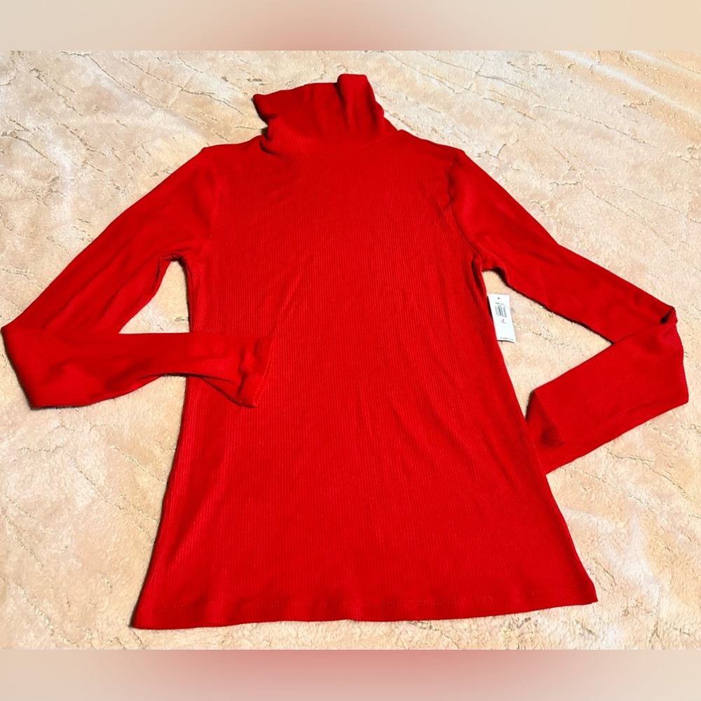 NWT- Old Navy Christmas Red Cotton Turtleneck M